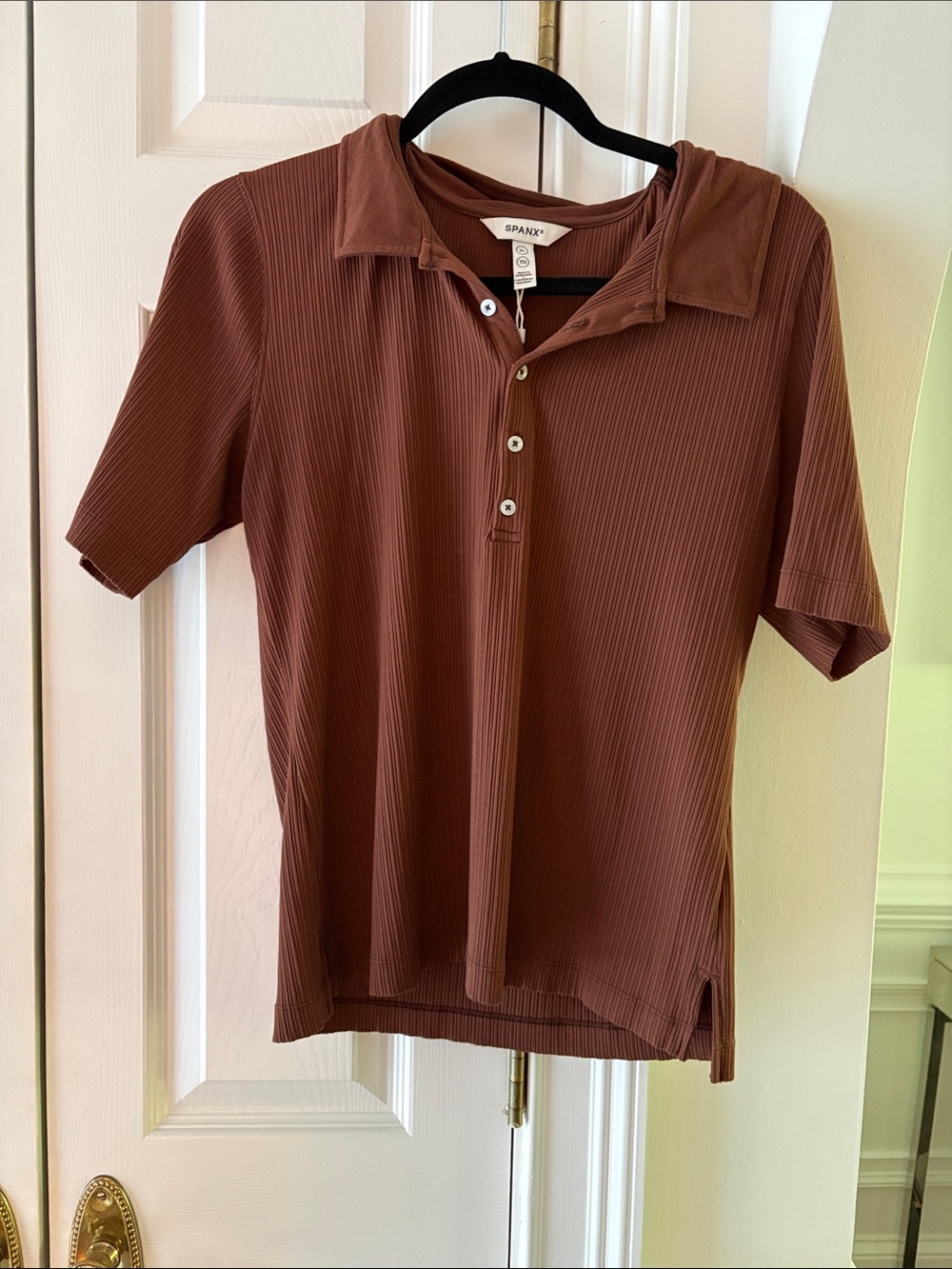 Spanx Brown Polo Shirt medium -Large -Xl